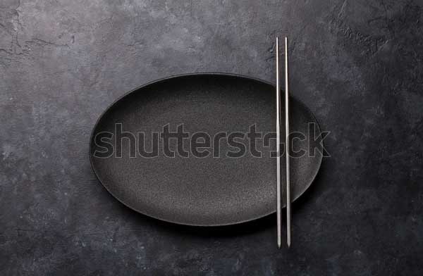 Empty Plate and Chopsticks Mockup