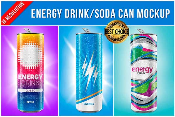 Energy Drink / Soda Can Mockup