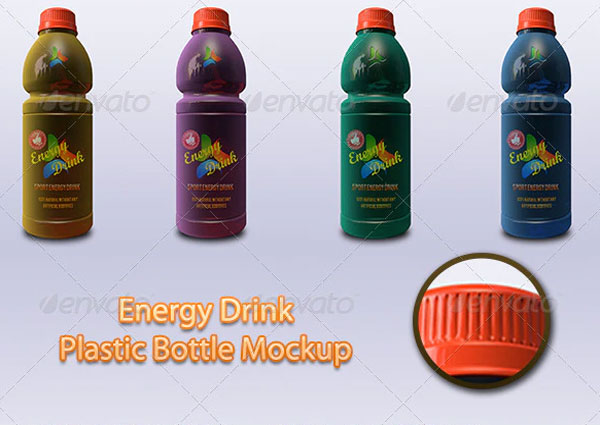 Energy Drink Plastic Bottle Mockup