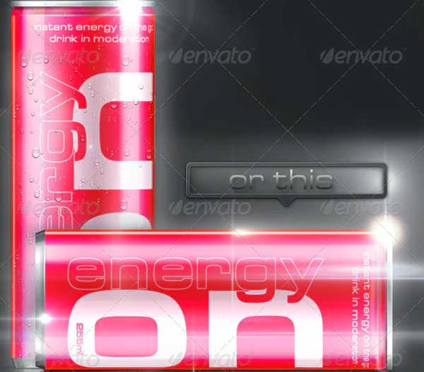 Energy Drink Soda Can Mockup