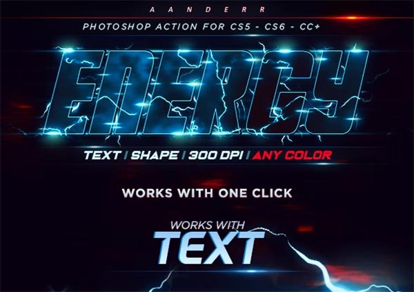 Energy Text Photoshop Action