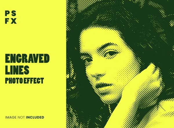 Engraved Lines Photo Effect PSD Actions
