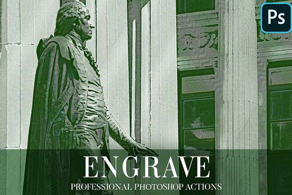 Engraved Print Art Photo Effect Action