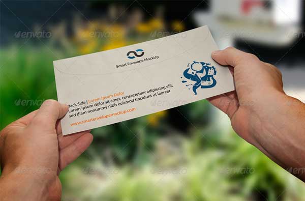 Envelope Hands Mock-Up Template