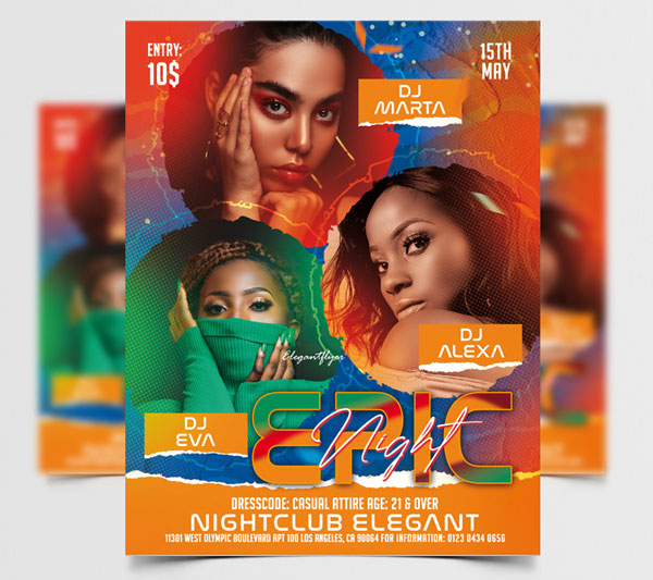 Epic Night CLub Party – Free Flyer PSD