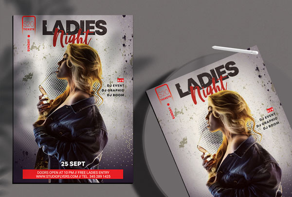 Event Ladies Night Party PSD Free Flyer