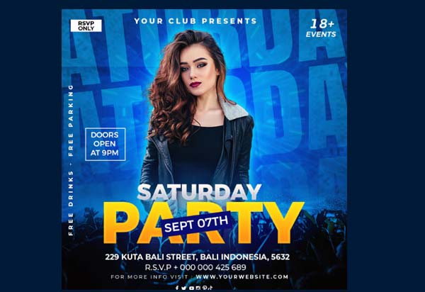 Event Ladies Night Party PSD Free Flyer