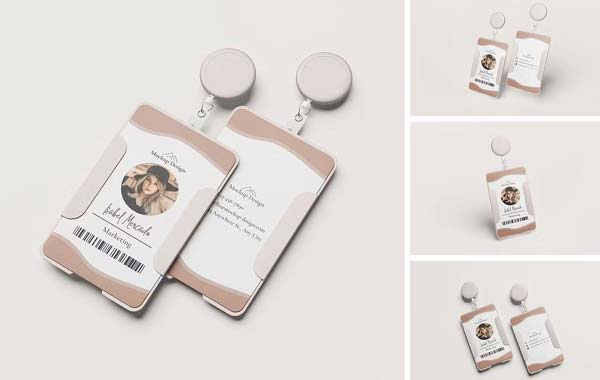 Event Press Pass Name Badge Free PSD Mockup