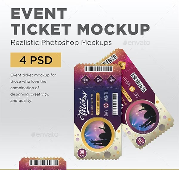 Event Ticket Mockup Design