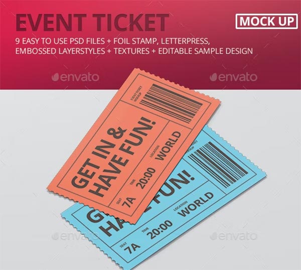 Event Ticket Mockup Template