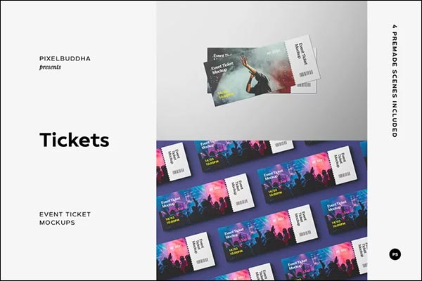 Event Tickets Mockup Template Design