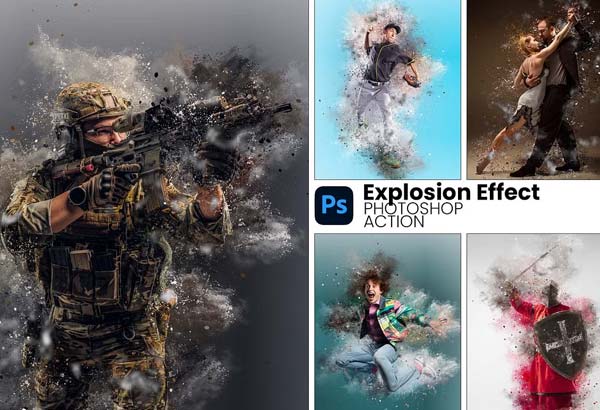 Explosions Photoshop Action Bundle