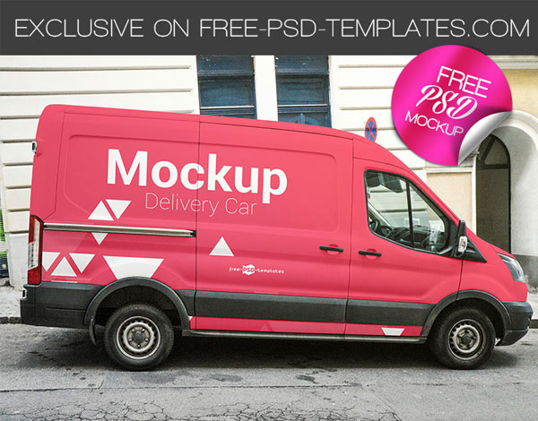 FREE Delivery Car Mockup In PSD