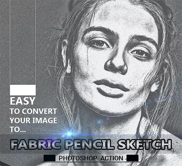 Fabric Pencil Sketch Photoshop Action
