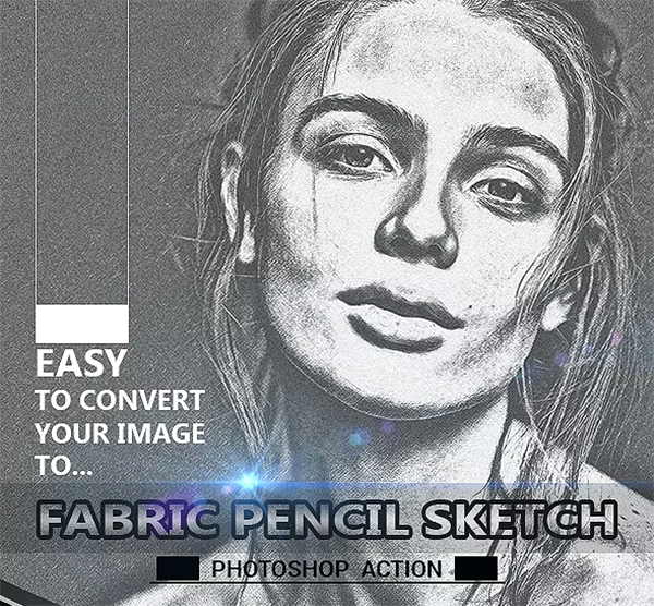 Fabric Pencil Sketch Photoshop Action