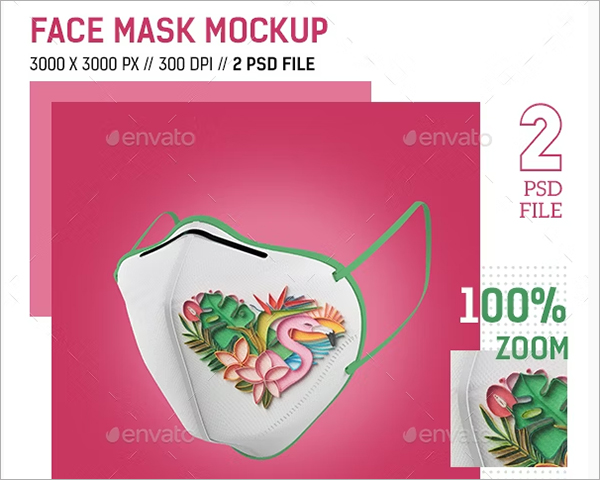 Face Mask PSD Mockup Design