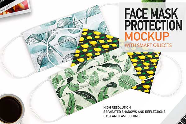 Face Mask Protection PSD Mockup Set