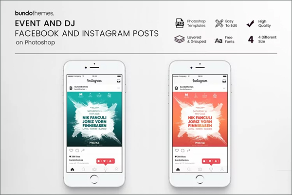 Facebook and Instagram DJ Event Templates
