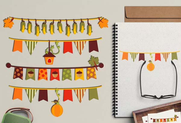 Fall Bunting Banner Clipart