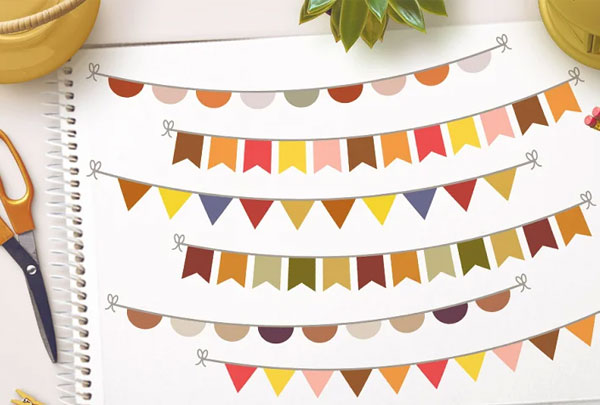 Fall Bunting Clipart, Autumn Banner