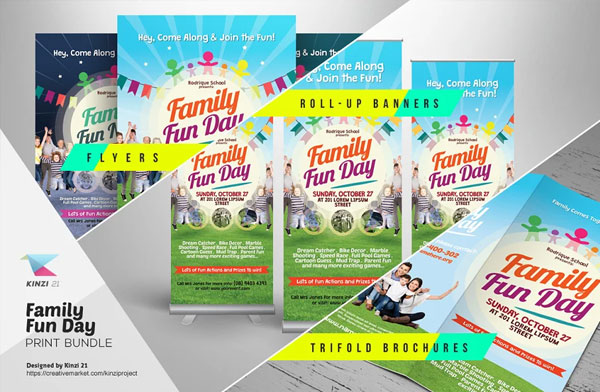 Family Fun Day Print Flyer Bundle