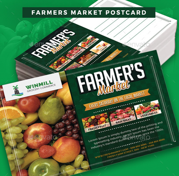 Farmers Market Postcard Template