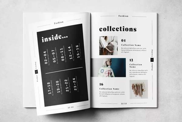 Fashion Product Catalog Layout