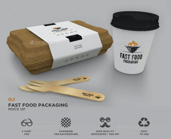 Fast Food Box and Coffee Cup Packing Mockup