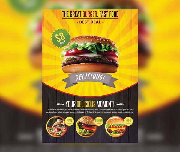 Fast Food Free PSD Flyer Template