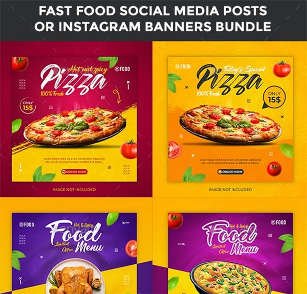 Fast Food Instagram PSD Banners