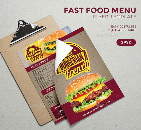Fast Food Menu Flyer Template