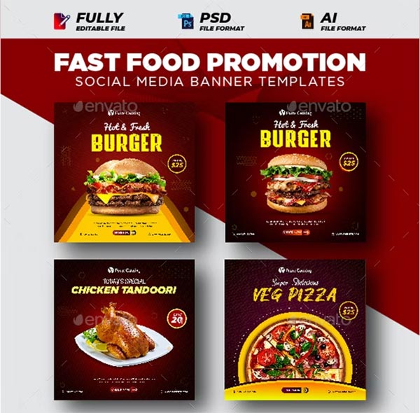 Fast Food Promotion Instagram Social Media Banner