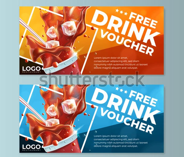Fast Food Soda Gift Voucher Template