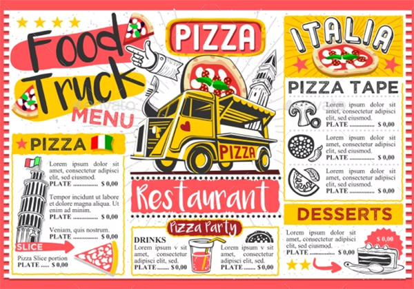 Fast Food Truck Menu Street Food Template