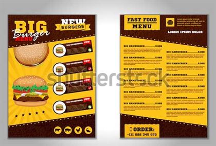 Fast Food Flyer Design Vector Template