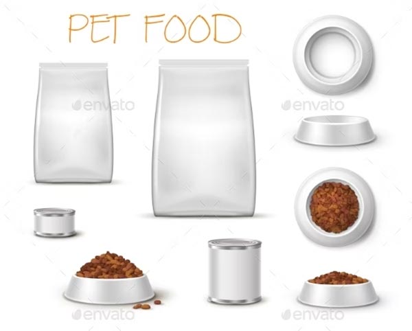 Feed Bowl Pet Food Realistic Mockup