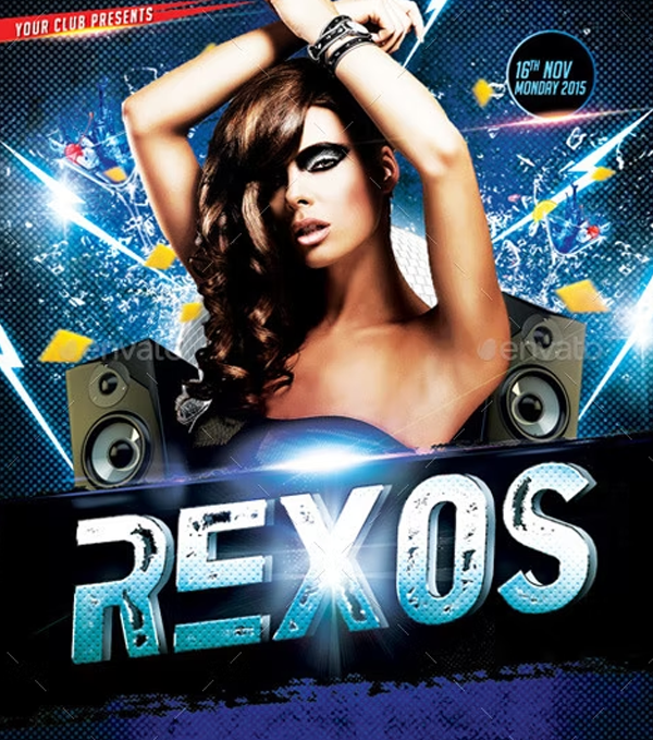 Female DJ Flyer Printable Template