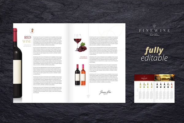 Fine Wine Brochure Template