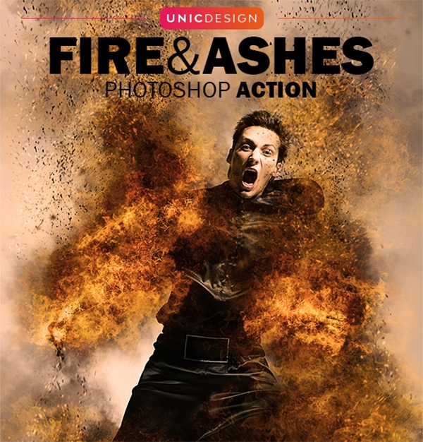 Fire & Ashes Photoshop Action