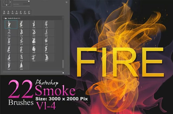 Fire And Smoke Photoshop Brushes