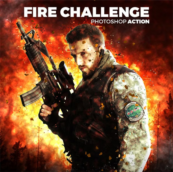 Fire Challenge Photoshop Action