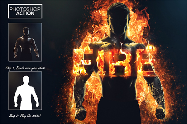 Fire Effect Photoshop Action Designs
