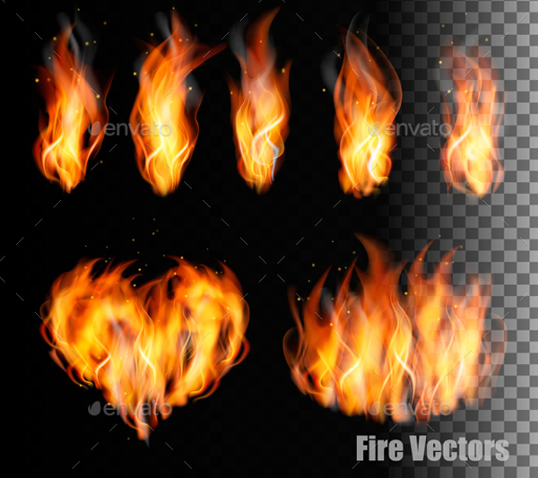 Fire on Transparent Background