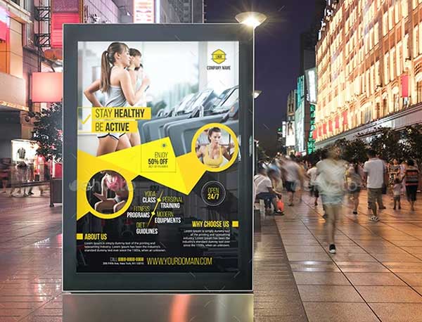 Fitness & Gym PSD Poster Template