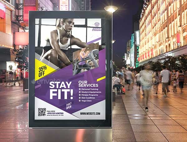 Fitness and Gym Poster PSD Template