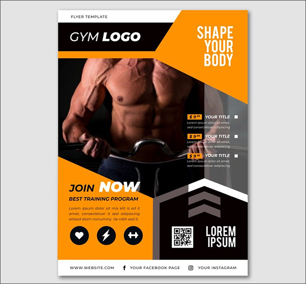 Fitness Gym Free Poster Template