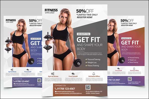 Fitness Marketing Flyer PSD Template