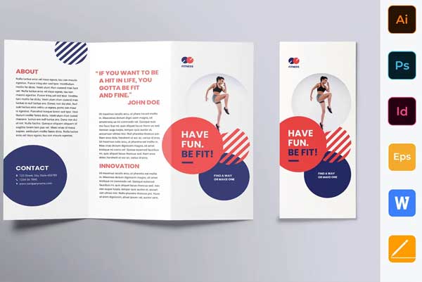 Fitness Staff Trainer Brochure Trifold