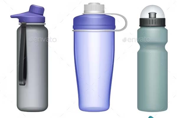 Fitness Water Plastic Bottle Mockups