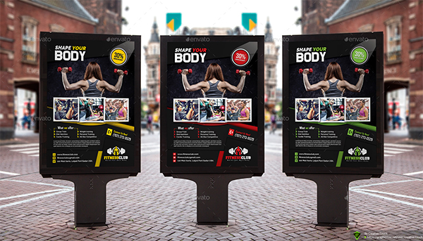 Fitness and Gym Poster Templates PSD